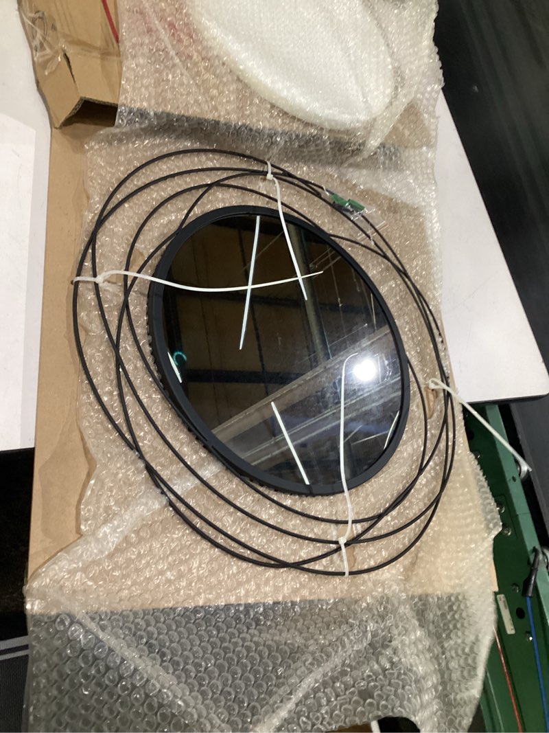 Condition photo showing New/Like New for ironsmithn wall mirror mounted round decorative mirrors circle for bathroom vanity, living room or bedroom (black1) black 20" x 20"