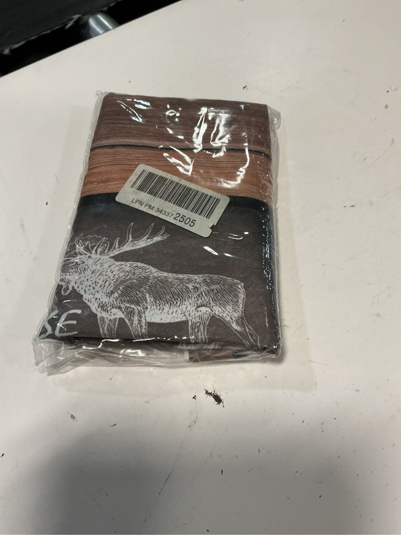 Condition photo showing New/Like New for jawo rustic cabin bear kitchen curtains, lodge moose deer farmhouse kitchen curtains country farm style kitchen curtains wildlife curtain for kitchen bedroom living room, 55x39 inch