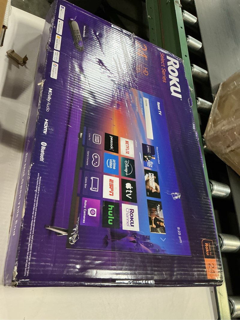 Condition photo showing Working Condition Verified for Roku Smart TV 2025 – 24-Inch Select Series, 720p HD TV – Roku TV with Voice Remote – Flat Screen LED Television with Wi-Fi for Streaming Live Local News, Sports, Family Entertainment