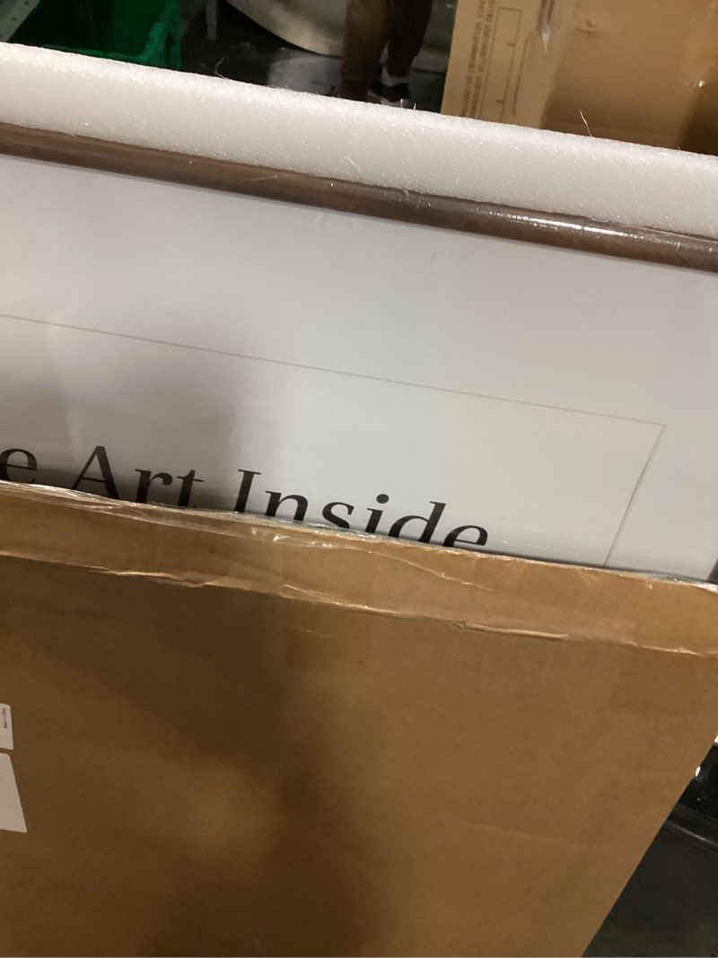 Condition photo showing New/Like New for 24x36 Poster Frame Wood 20x30 with Mat, Natural Solid Walnut Wooden Rounded Corner Photo Frames with Tempered Glass for Hanging Displaying Horizontally or Vertically Walnut 24x36