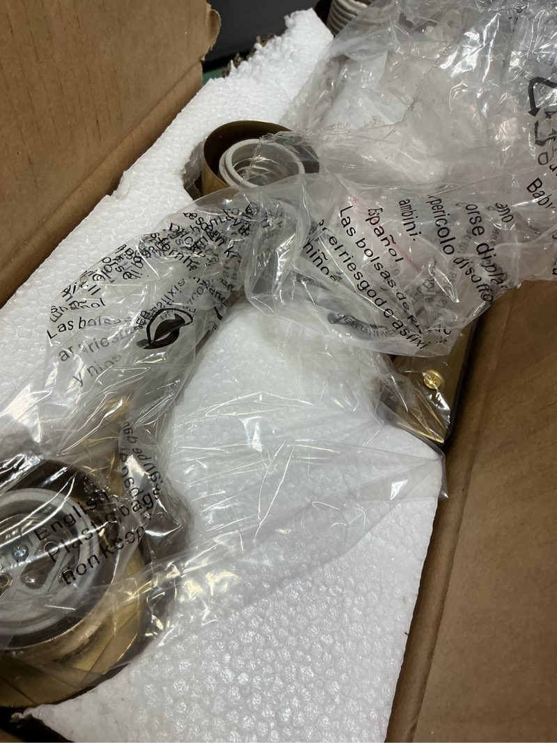 Condition photo showing Good Condition for 3-light bathroom vanity light, modern brushed gold wall lights with clear glass shades, bathroom wall sconce lamp for mirror living room bedroom hallway 3 light gold-small