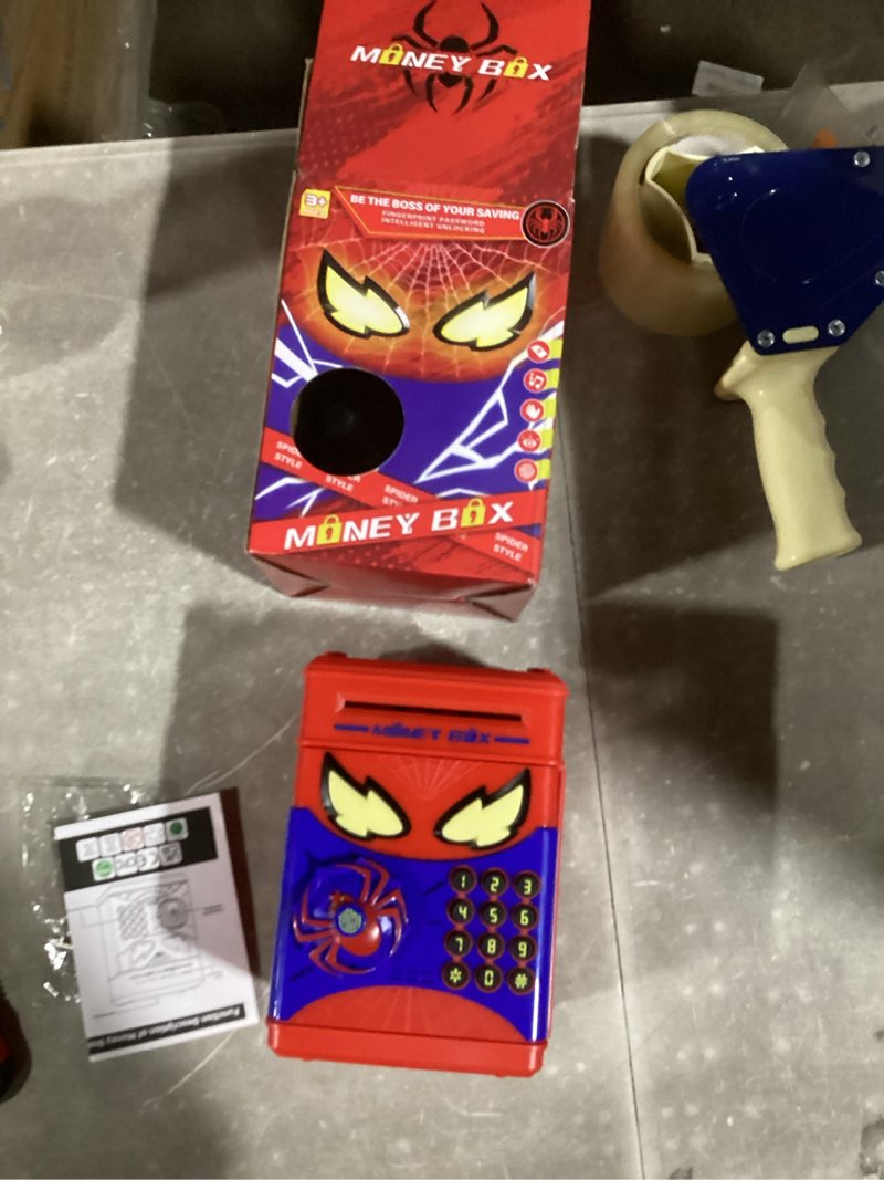 Condition photo showing Good Condition for Wrystte Spider Piggy Bank for Kids,Electronic Money Box with Fingerprint,ATM Safe Coin&Cash Saving Box,Kids Toys for Age 4 5 6 7 8,Christmas Birthday Gifts for 9 10 11 12 Year Old Boys Girls(Blue) Blue+red