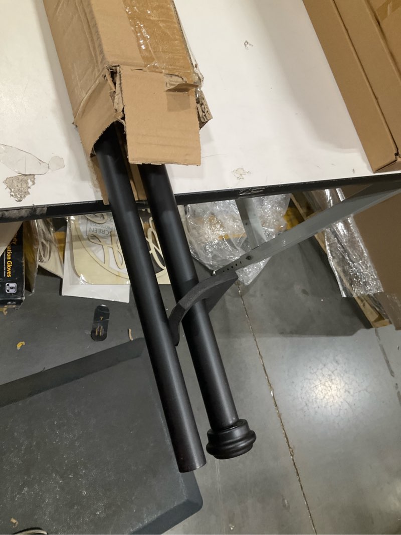 Condition photo showing Good Condition for heavy duty 1 inch diameter single curtain rods, matte black drapery rods with aluminum alloy end cap finials, wall and ceiling mount curtain rods for windows 48 to 84 inch matte black 48-84"
