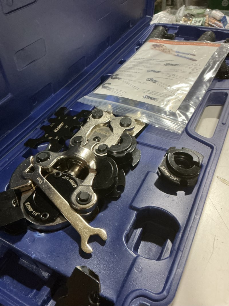 Condition photo showing Good Condition for icrimp copper tube press tool 1/4"-7/8" for hvac/r refrigerant lines, o-ring sealed solderless fitting connection press tool for hvac/r