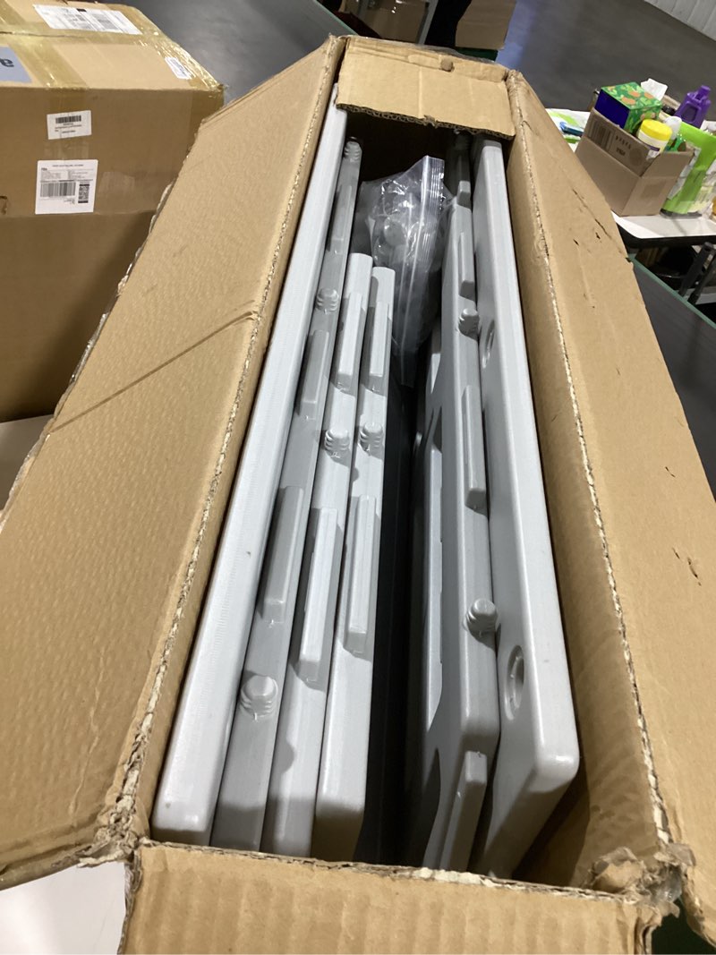 Condition photo showing As Is for Plastic Outdoor Cat House Weatherproof for Feral Cat, 2 Story Insulated Elevated Cat Shelter with Escape Door, Easy Assemble, Expansive Interior? Grey Grey Large