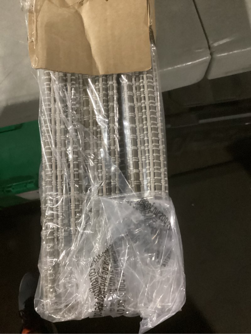 Condition photo showing Good Condition for lantime wood window roman shades, bamboo light filtering roman shades blinds, easy installation for home and garden, pattern 7 color 7 - no liner- filter light
