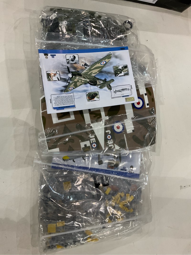 Condition photo showing As Is for WWII Military Aircraft Building Blocks Set - 997 PCS Spitfire & BF-109 Fighter Plane Models with Moving Propellers & Retractable Landing Gear, Collectible Aviation Gift for Adults & Kids
