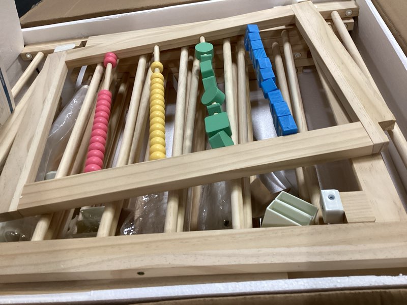 Condition photo showing Good Condition for Wooden Baby Playpen 50 × 50 Inches, Foldable Playpen Fence with Cute Digital Blocks & Storage Bag, Wooden Baby Gate, Multi-Shape Play Yard for Babies and Toddlers Indoor Outdoor