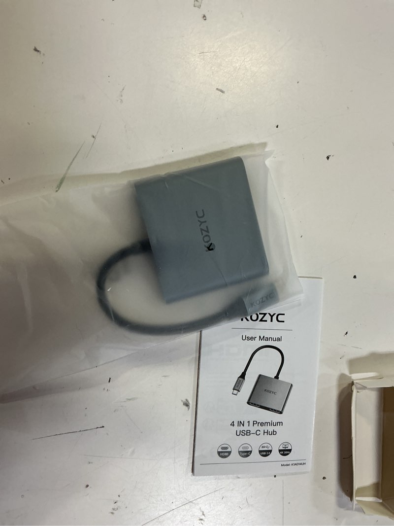 Condition photo showing New/Like New for usb c to dual hdmi adapter 4k@30hz, kozyc usb c hub multiport adapter with 2xhdmi, usb 3.0, 100w pd, support usb c to hdmi splitter extended display for macbook pro (mst is not supported on macos) 4-in-1 usb-c hub dual hdmi