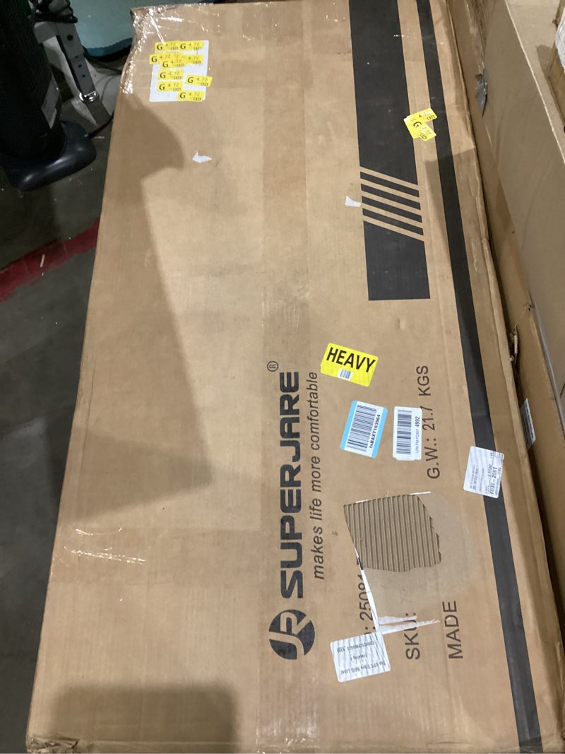 Condition photo showing New/Like New for superjare vanity desk with drawers, 47 inch computer desk, modern simple home office desks, makeup dressing table for bedroom - white and gold white and gold 47 inch