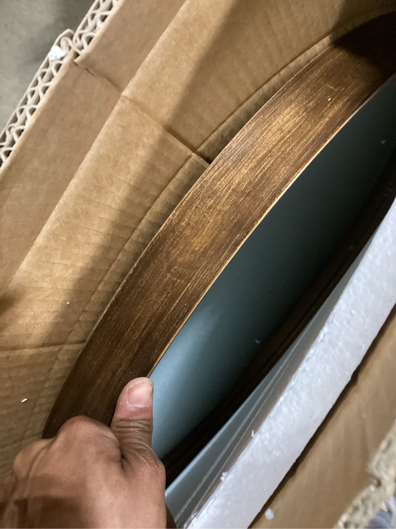 Condition photo showing Good Condition for 28 inch wall mirror, round wood mirror, circle mirror, nursery mirror, boho mirror, wall decor for bedroom, living room, hallway (nature) nature 28