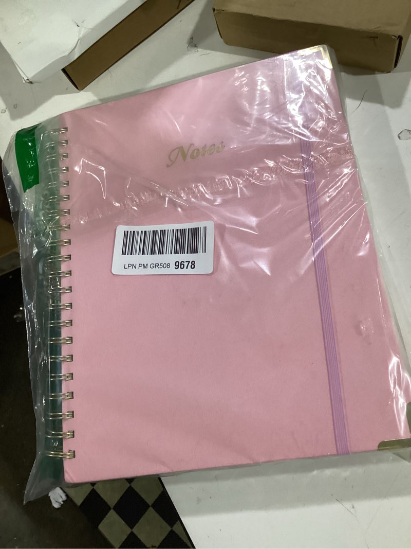 Condition photo showing Good Condition for spiral notebook journal, 328 pages linen hardcover college ruled notebook, lined thick journals for women men, a4 thick spiral journal for writing, 100gsm paper, cute notebooks for work school a4(8.5inch×11inch) a-notes-pink