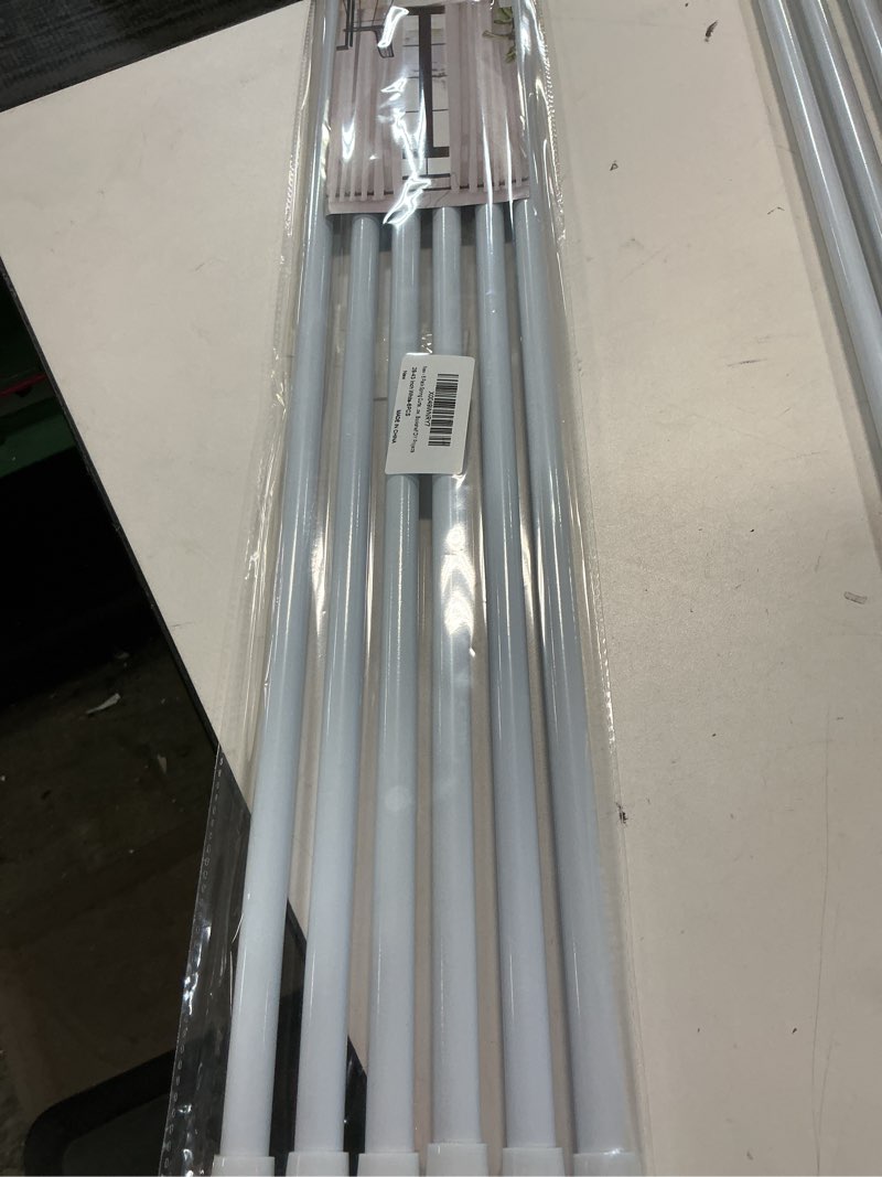 Condition photo showing New/Like New for 6 Pack Spring Curtain Rod Adjustable Length for Kitchen, Bathroom, Cupboard, Wardrobe, Window, Bookshelf DIY Projects White 28" to 48"- 6 Pack