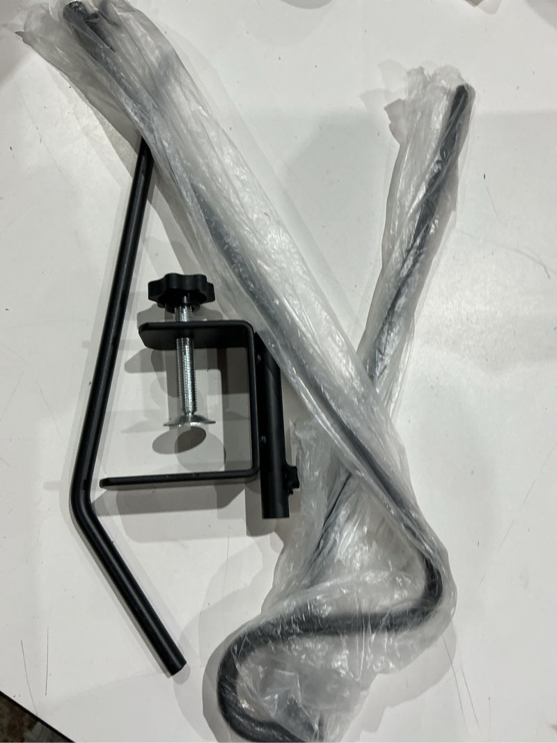 Condition photo showing As Is for deck bird feeder hanger with 3in clamp for railing 41 inch heavy duty deck hook for bird feeder extensible deck bird feeder pole 360 degree swivel plant hooks for hanging baskets wind chime lantern