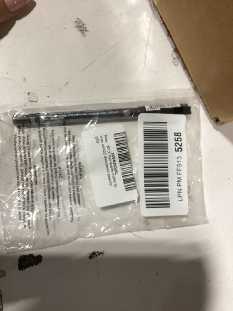 Condition photo showing New/Like New for nyx professional makeup suede matte lip liner, velvety-smooth, long-lasting formula for a defined lip makeup look - downtown beauty (brown) girl bye (purple) 0.04 ounce (pack of 1)