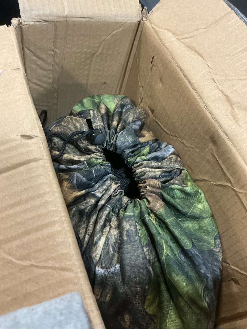 Condition photo showing As Is for 2-Person See-Through Hunting Ground Blind with Dual Built-in Chairs – Pop-Up Camouflage Tent for Deer Turkey, and Game Hunting