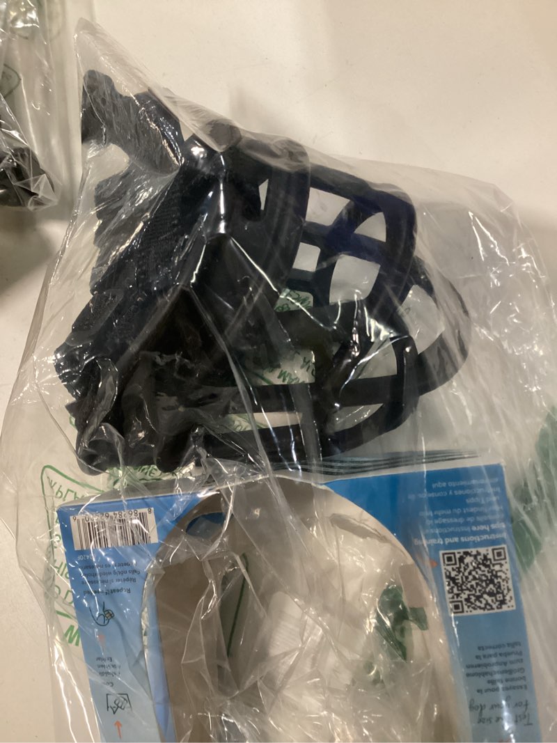 Condition photo showing As Is for BASKERVILLE Ultra Dog Muzzle- Black Size 4, Perfect for Medium Dogs, Prevents Chewing and Biting, Basket allows Panting and Drinking-Comfortable, Humane, Adjustable, Lightweight, Durable