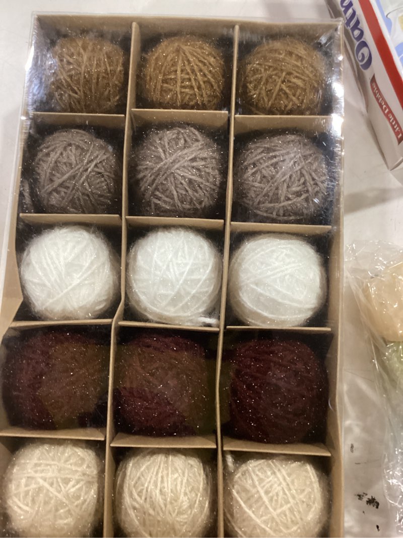 Condition photo showing New/Like New for SY Super Bang 15PCS Rustic Christmas Ball Ornaments, 60MM/2.3Inch Shatterproof Ornaments Set for Christmas Tree Hanging Decorations, for Home Farmhouse Bowls Vase Fillers Holiday Party Xmas Decor.