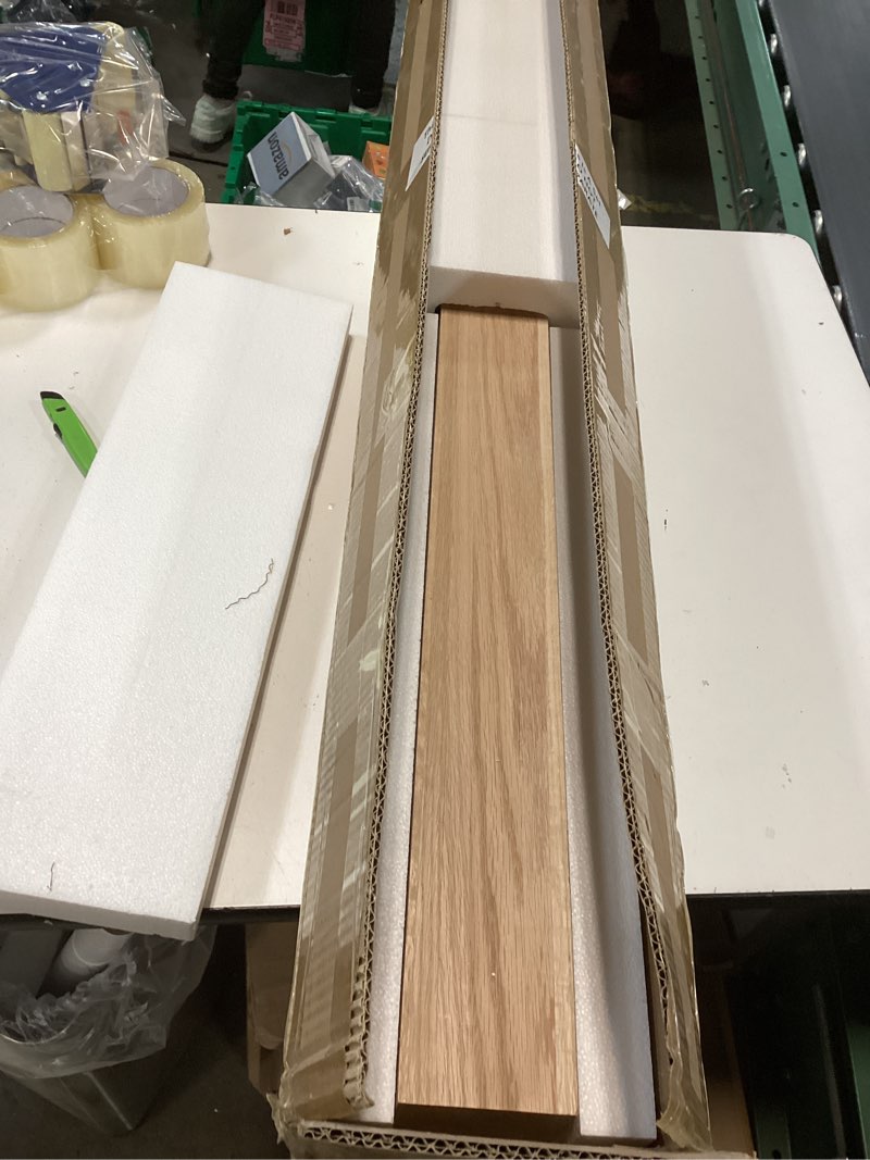 Condition photo showing New/Like New for CroBlissful 3 1/2 x 48 Inch Square Newel Post Red Oak Solid Wood Box Newel Wood Porch Columns Staircase Post, Plain Style for Remodeling Stair Railing Banister Indoor Interior