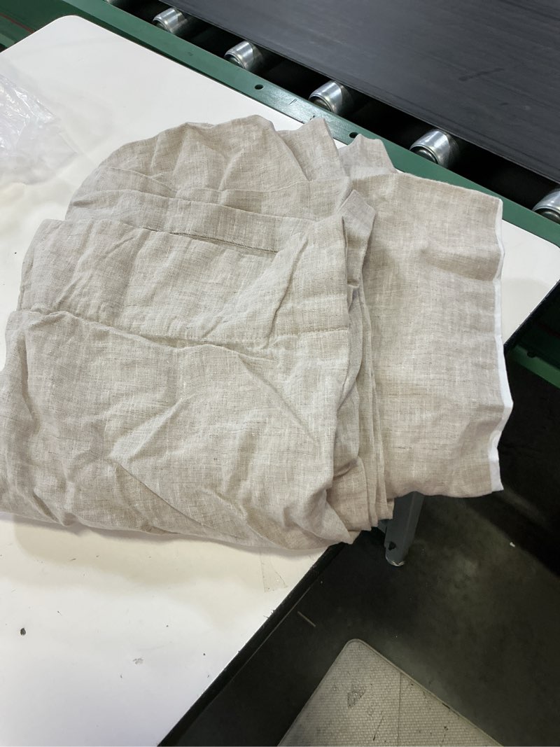 Condition photo showing Good Condition for european linen curtain - single panel, 48x96, flax