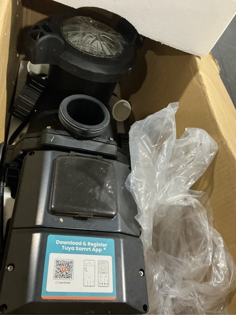 Condition photo showing Good Condition for variable speed pool pump, in/above pool pump with filter basket, 2 hp, 115v, 10140gph charcoal black