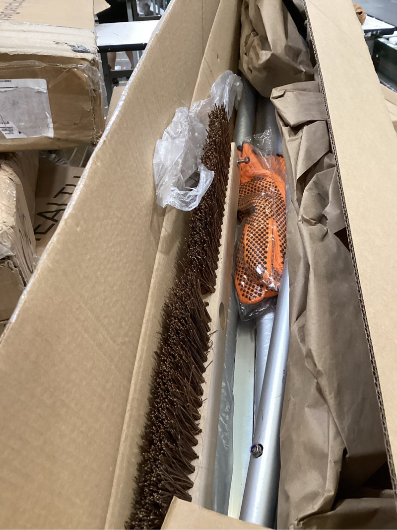Condition photo showing Good Condition for leaf roof brush and roof rake, adjustable length roof cleaning tool, remove roof leaves safely, with natural brush head, lightweight, easy to use & store (21 ft)