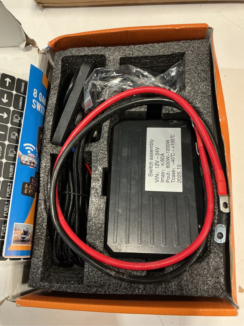 Condition photo showing As Is for DaierTek 8 Gang Switch Panel RGB LED Lighted Multi-Function Switch Pod Toggle Momentary Pulsed Touch