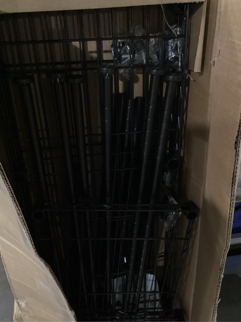 Condition photo showing Good Condition for Amazon Basics Metal Hanging Storage Organizer Rack Wardrobe with Shelves, 45''L x 14''W x 76''H