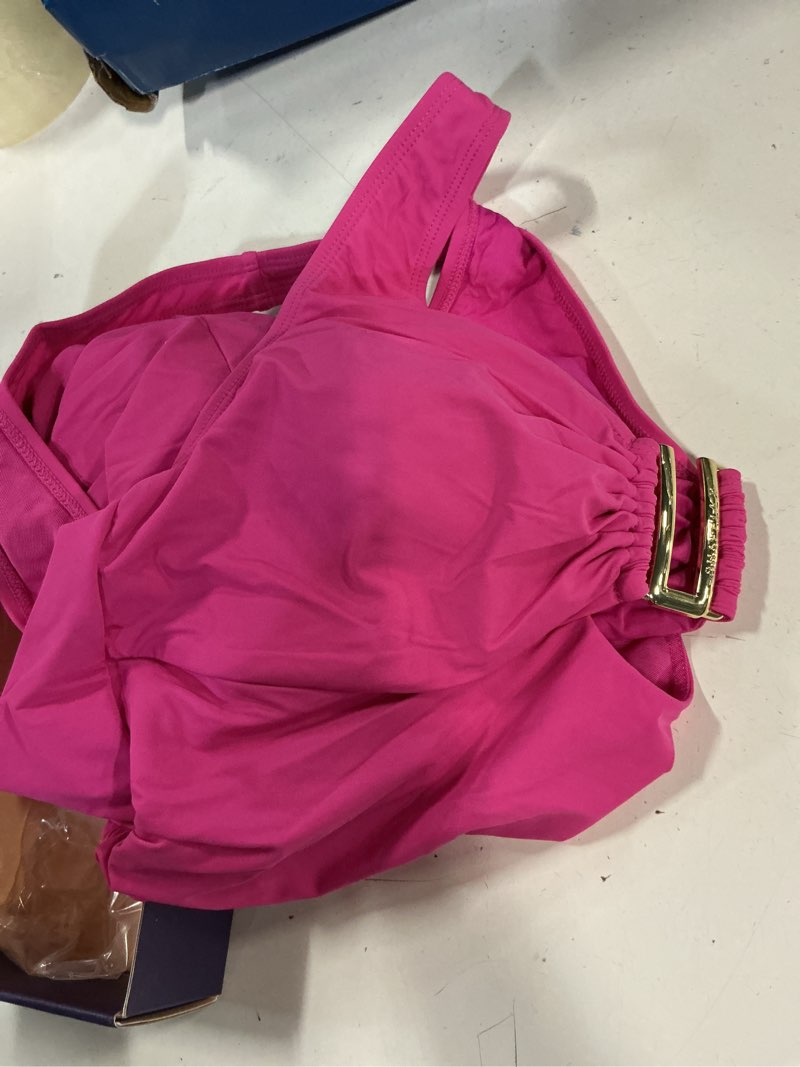 Condition photo showing Good Condition for shapellx tummy control swimsuits one piece v neck slimming bathing suit for women cutout ruched shapewear swimwear pink small