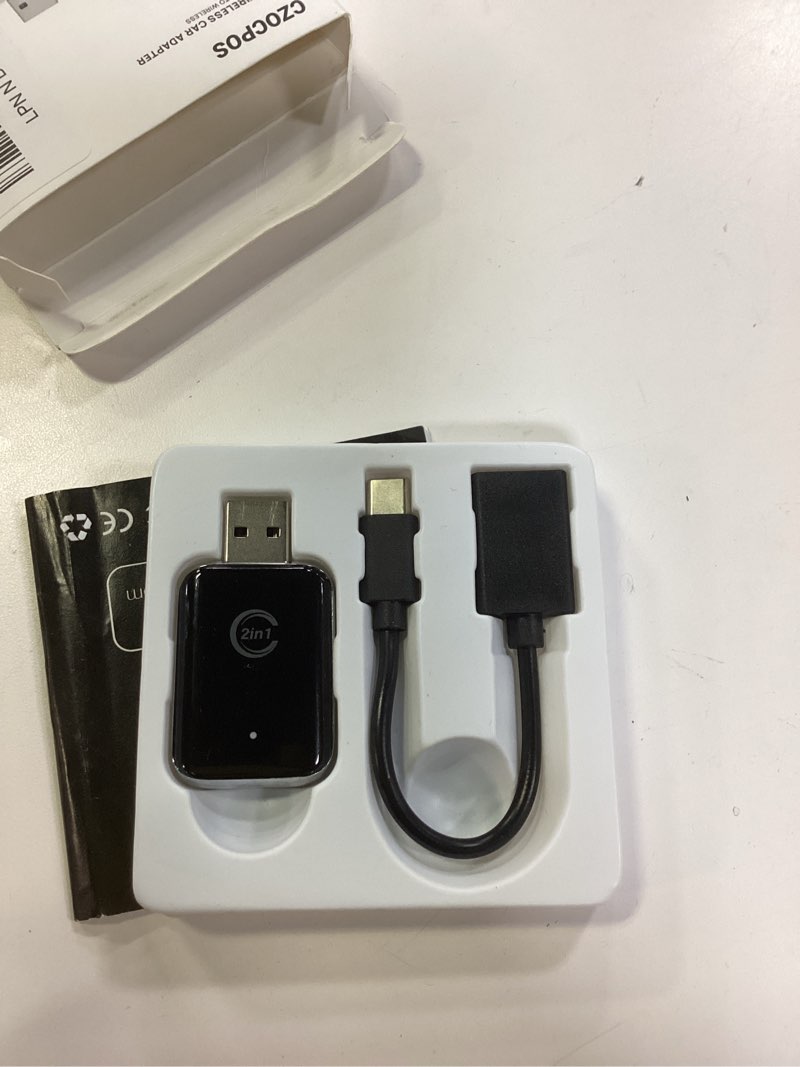 Condition photo showing item condition for Wireless Carplay Adapter for iPhone, Convert Wired Car Play to Wireless, 2 in 1 Plug and Play Mini CarPlay and Android Auto Adapter for iOS 10 Android 11 and Above, Cars with Built-in Carplay (Silver)
