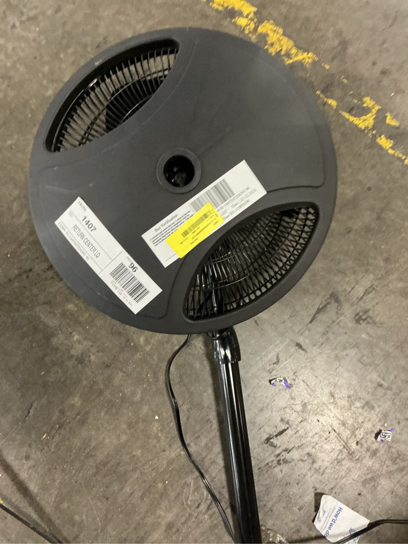Condition photo showing As Is for 3 pack) lasko 16" 3-speed oscillating, adjustable height, pedestal fan s16500