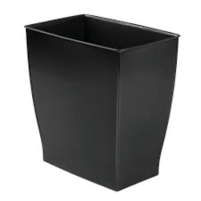 iDesign Small Plastic Bathroom Trash Can, Slim Rectangle Garbage Bin for Bedroom, Office, Dorm, 2-Pa