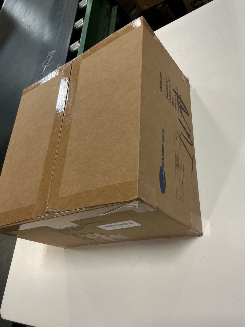 Condition photo showing New/Like New for 2 Pack 24W LED Motion Sensor Outdoor Ceiling Light, 12IN 2700K/3000K/3500K/4000K/5000K Adjustable Ceiling Lights, Dusk to Dawn Flush Mount LED Ceiling Light Fixture for Porch, Entryway, Garage Black 2 Pack