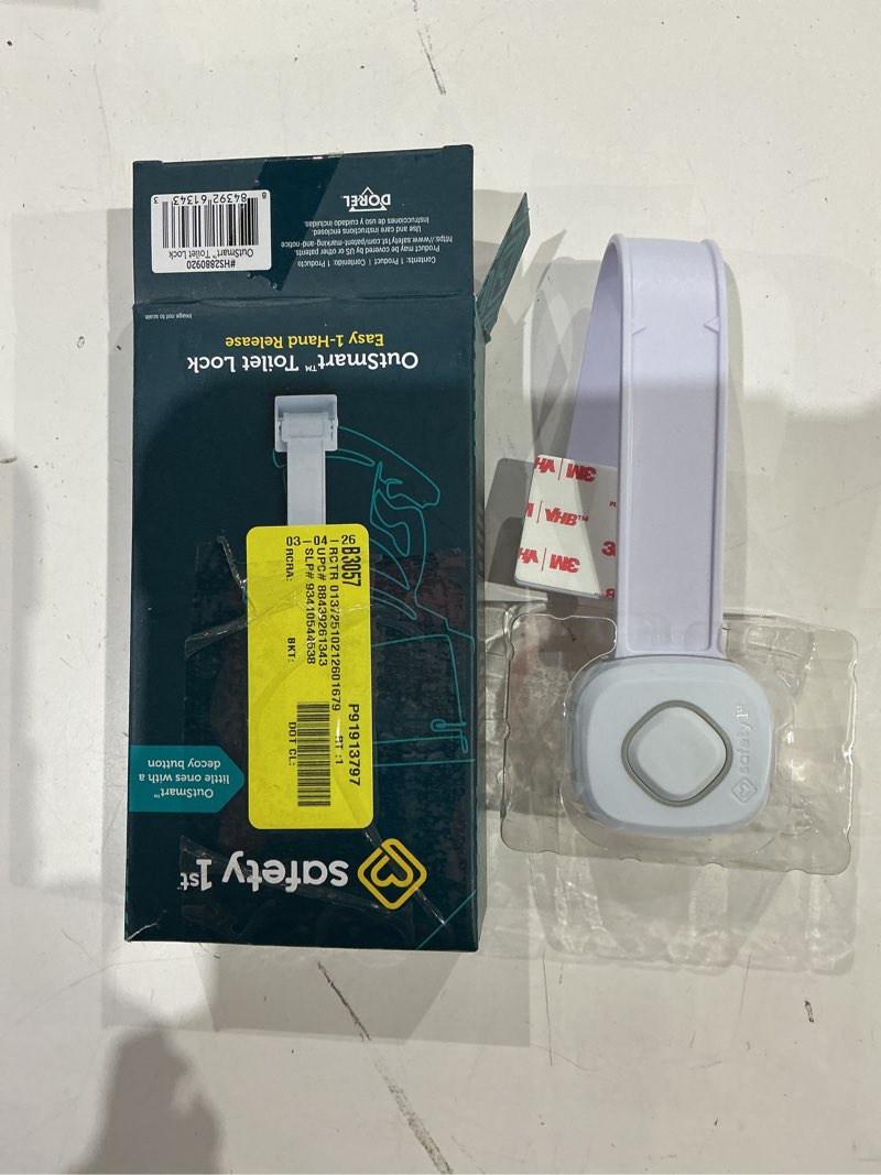 Condition photo showing Good Condition for safety 1st outsmart white plastic swing shut toilet seat lock 1 pk