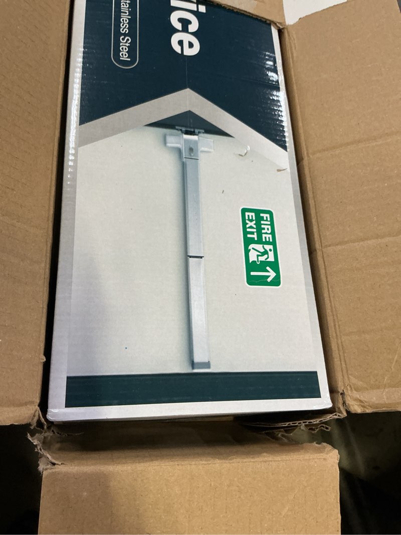 Condition photo showing Good Condition for ironwalls panic bars for exit doors with handle 2-pack, 27.5" commercial push bar device with exterior lever, stainless steel emergency bar for 27.5"-41" doors 27.5 inch silver (2 packs)