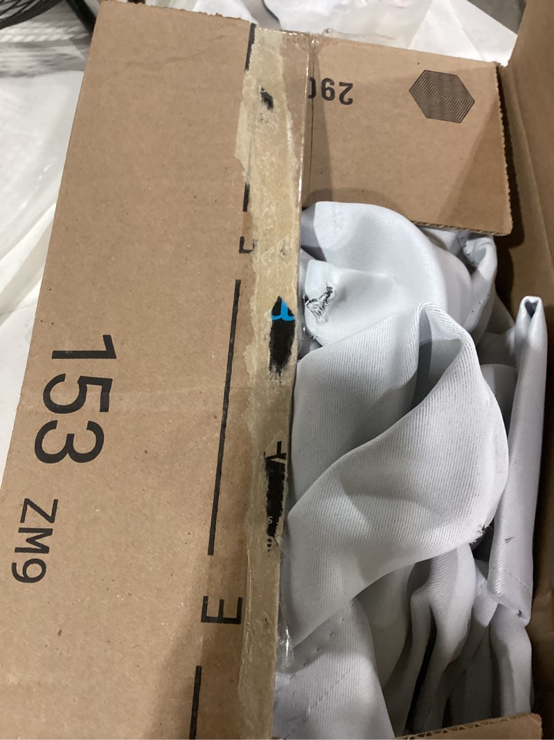 Condition photo showing As Is for pony dance 60% light blocking curtains 96 inch long, room darkening curtains for bedroom, thermal insulated drapes for living room window with back tab, 52 x 96 inch,2 panels set, greyish white greyish white 52"w x 96"l (pack of 2)