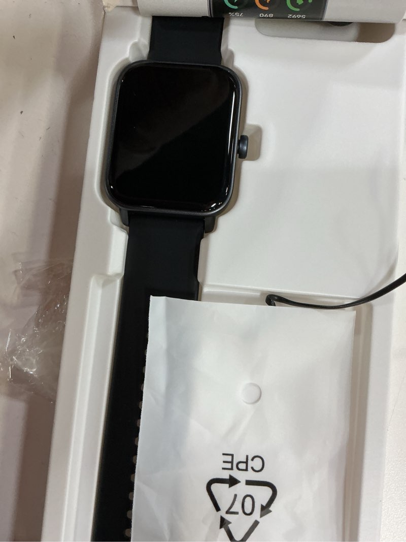 Condition photo showing New/Like New for smart watches for men,1.85" hd display compatible iphone/android (answer/make calls),110+ sport modes fitness tracker with heart rate/sleep/sp02 monitor,200+watch face ip68 waterproof (black, 1.85) black 1.85