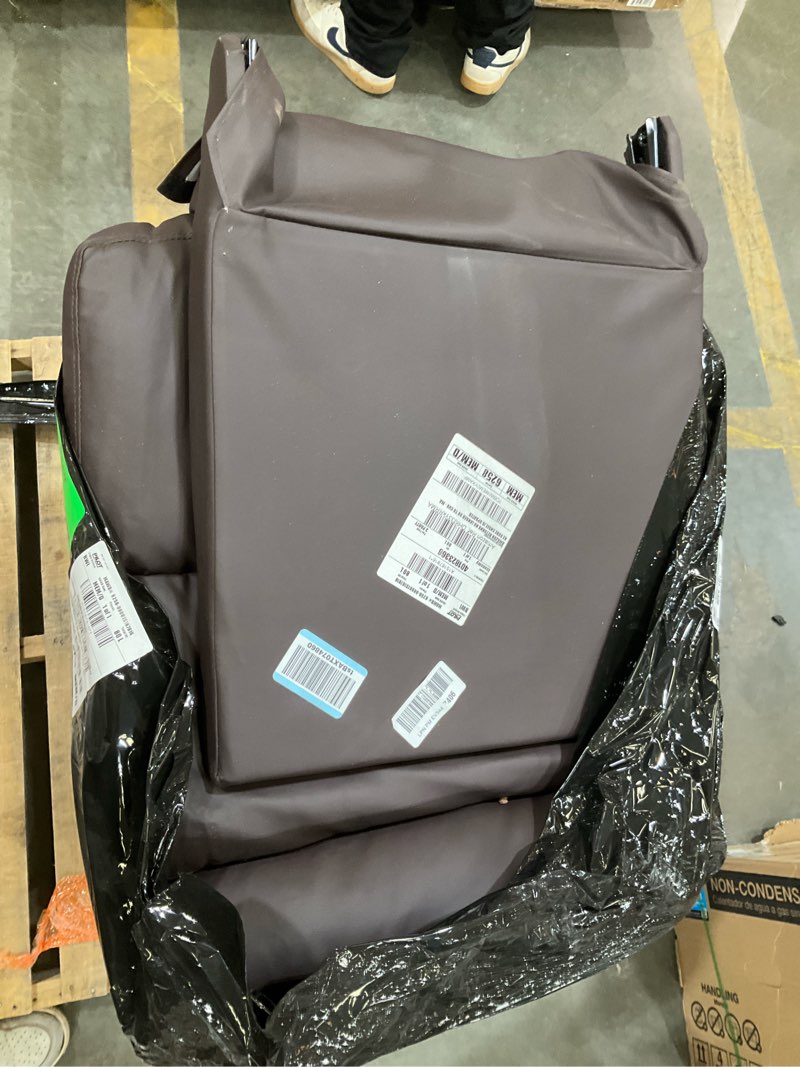 Condition photo showing As Is for garvee oversized recliner chair - pu leather manual recliner for adults, comfy reclining chair with overstuffed arms and back, side pocket, single sofa for living room, bedroom brown regular