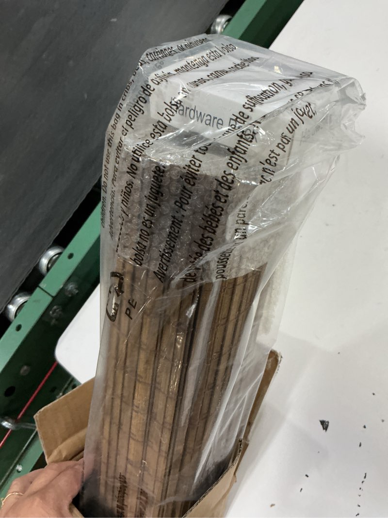 Condition photo showing Good Condition for unishades cordless bamboo roman shades for windows, blinds size (47" w ×64" h) colour (highfield teak) ?room darkening?highfield teak 47" w × 64" h
