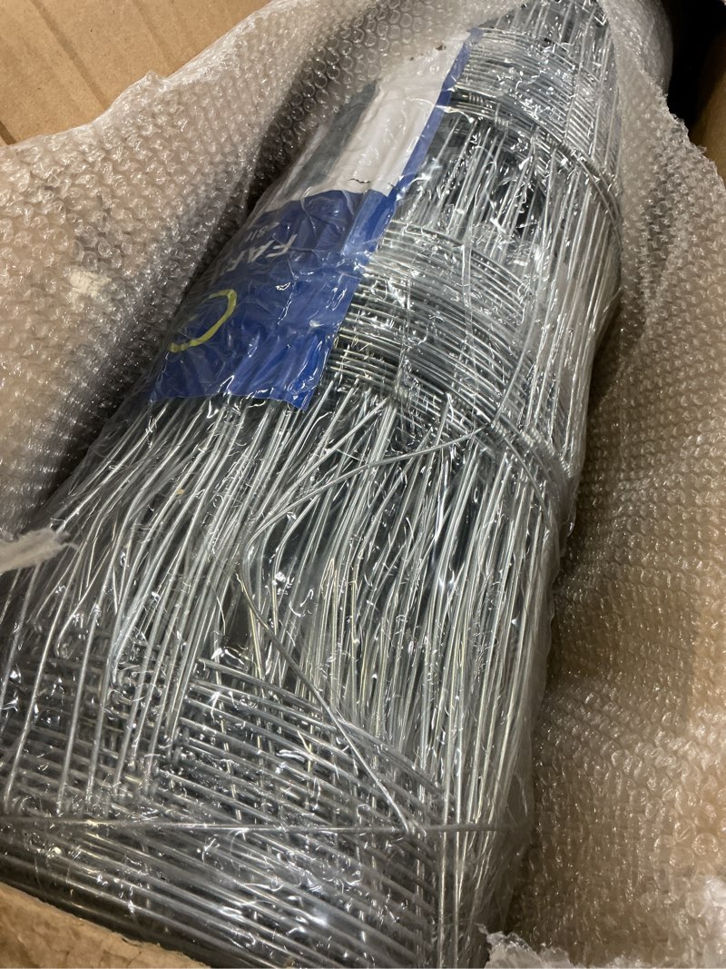 Condition photo showing New/Like New for livestock fence, 4ft x 164ft galvanized cattle fence, heavy zinc coating wire fencing,farm fence for hog goat deer horse silver 4x164ft