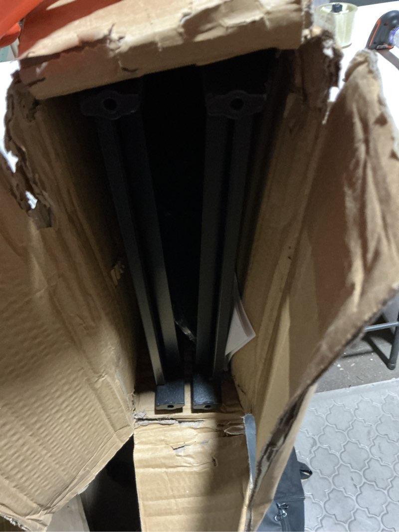 Condition photo showing As Is for vevor 5-tier foldable storage shelf, 28w x 15d x 64h inch folding metal rack shelving unit, no assembly organizer shelf with 5 wheels & 4 hooks for pantry, kitchen, garage, basement, black black 28 x 15 x 64 inches