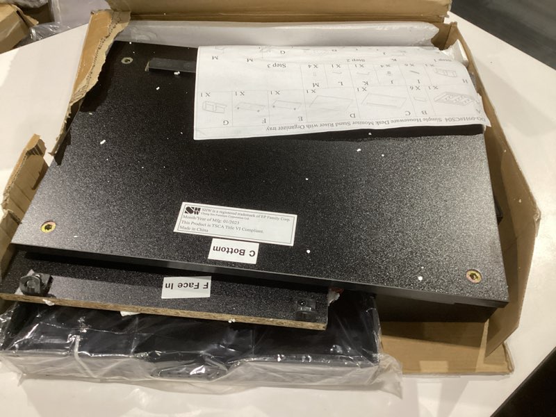 Condition photo showing New/Like New for Simple Houseware Desk Monitor Stand Riser with Adjustable Organizer tray, Black