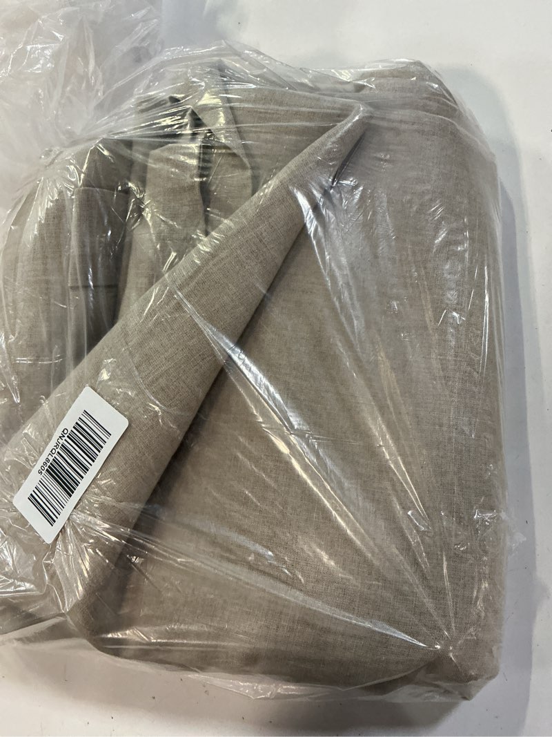Condition photo showing Good Condition for european linen room darkening curtain - single panel, 48x96, dark flax