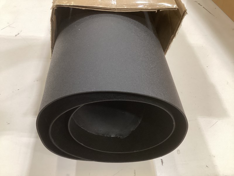 Condition photo showing As Is for barber shop salon floor chair mat - black semi circle hair stylist station anti fatigue mats - 3x4 - 1/2" thick 3?x4?