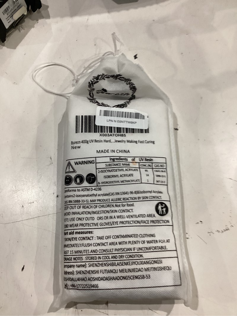 Condition photo showing New/Like New for bsrezn 400g uv resin crystal clear, hard uv epoxy resin cure for jewelry | hard type, low odor, anti-yellowing, fast curing uv glue for beginners crafting, keychain, earring, necklace making