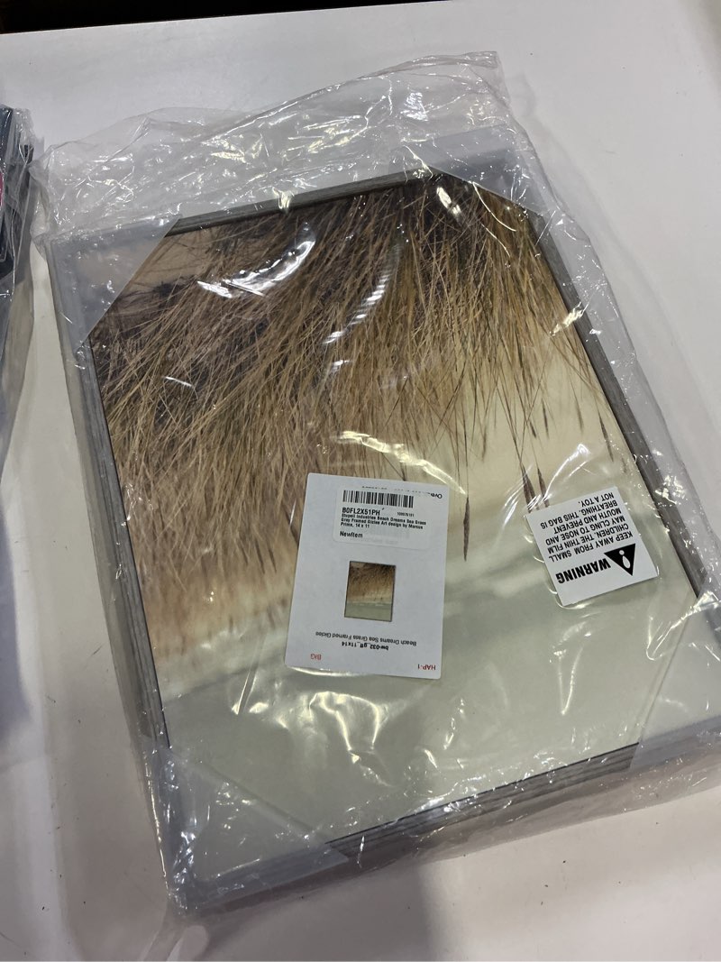 Condition photo showing New/Like New for stupell industries beach dreams sea grass gray framed giclee art design by marcus prime, 14 x 11 gray giclee framed 14"l x 11"w