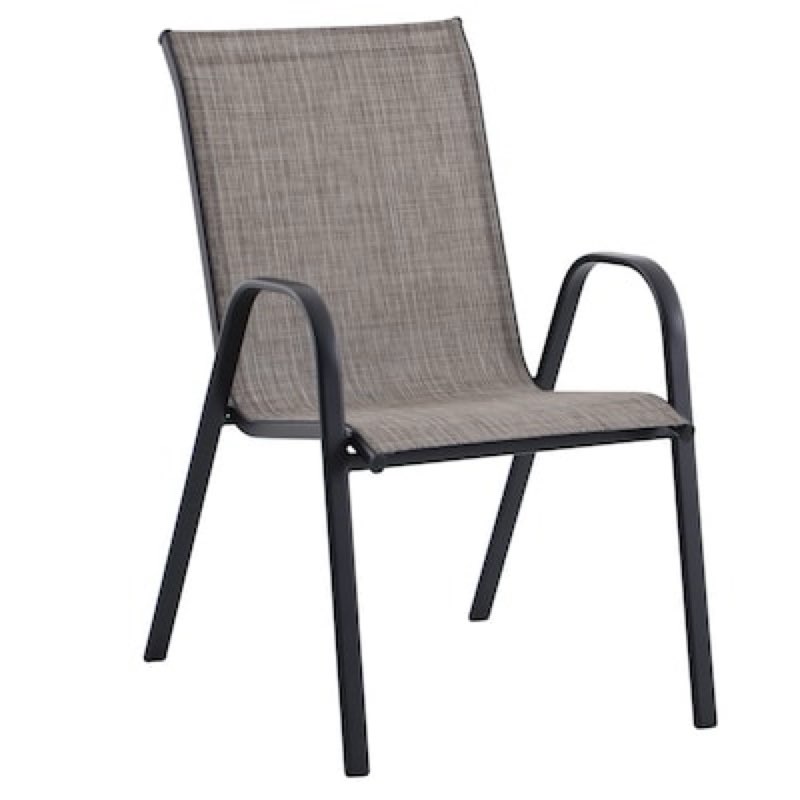 style selections pelham bay stackable black metal frame stationary dining chair