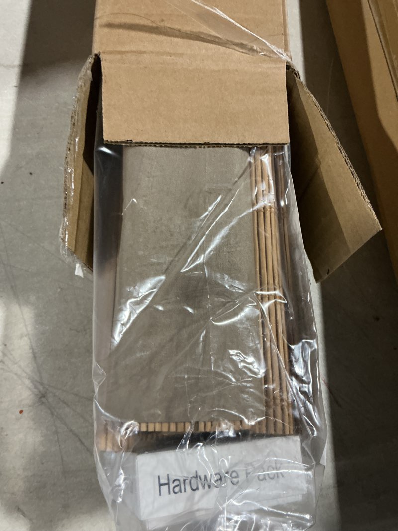 Condition photo showing Good Condition for lazblinds cordless blackout bamboo roman shades, room darkening blinds for interior windows, thermal insulated roll up bamboo blinds for home & patio, 21" w x 64" h, papara carbon blackout - papara carbon 21" w x 64" h