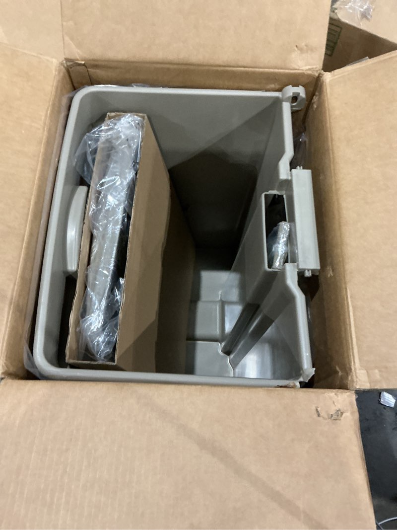 Condition photo showing Good Condition for large capacity plastic step-on receptacle  17gal  tan