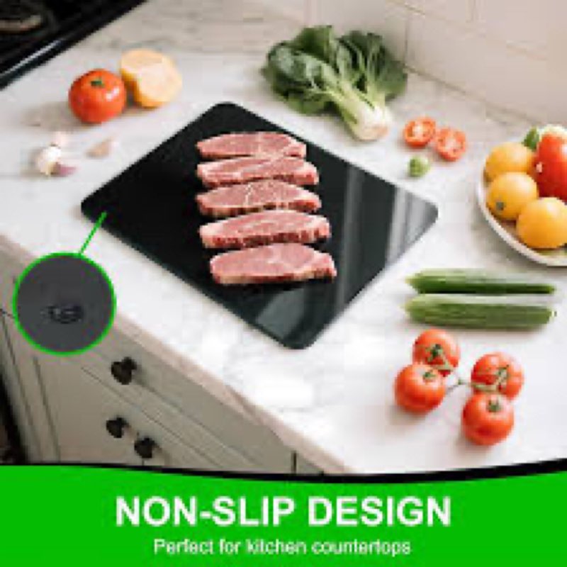 tempered glass cutting board for kitchen, 16 x 20 inch cutting board with non-slip feet for countert